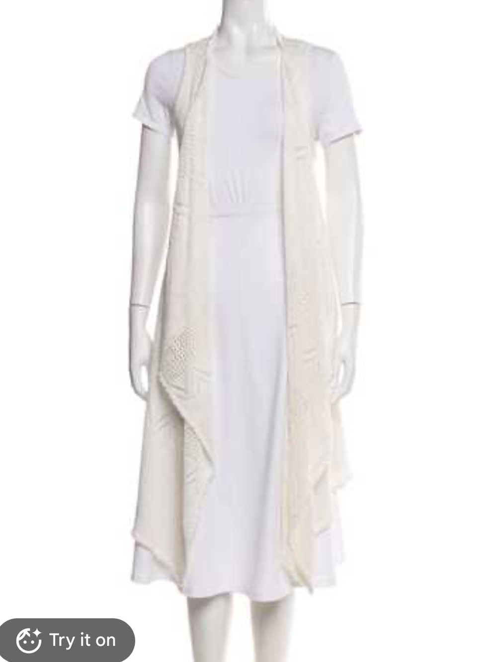 Alice + Olivia Cream Crochet duster - XS